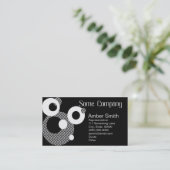 Abstrakte Kreise schwarz und weiß Visitenkarte (Stehend Vorderseite)