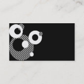 Abstrakte Kreise schwarz und weiß Visitenkarte (Rückseite)