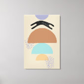 Abstrakte Kreise schwarze Katze 1 Canvas Print Leinwanddruck (Vorderseite)