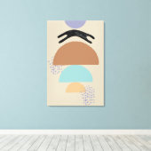 Abstrakte Kreise schwarze Katze 1 Canvas Print Leinwanddruck (Insitu (Holzboden))