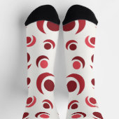 Abstrakte Kreise und Halbmonde in Rot Socken (Oben)