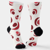 Abstrakte Kreise und Halbmonde in Rot Socken (Gewinkelt)
