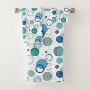 abstrakte Kreise und Kleckse im einfachen Design Badhandtuch Set