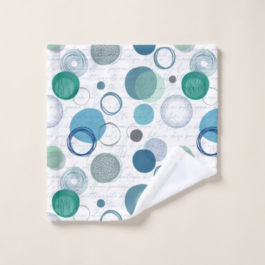 abstrakte Kreise und Kleckse im einfachen Design Badhandtuch Set (Waschlappen)