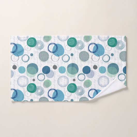abstrakte Kreise und Kleckse im einfachen Design Badhandtuch Set (Handtuch)