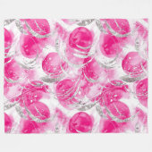 Abstrakte Kreisel in rosa Silberglanz Fleecedecke (Vorderseite (Horizontal))