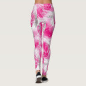 Abstrakte Kreisel in rosa Silberglanz Leggings (Rückseite)