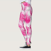 Abstrakte Kreisel in rosa Silberglanz Leggings (Links)