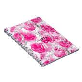 Abstrakte Kreisel in rosa Silberglanz Notizblock (Rechte Seite)