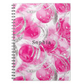 Abstrakte Kreisel in rosa Silberglanz Notizblock (Vorderseite)