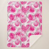 Abstrakte Kreisel in rosa Silberglanz Sherpadecke (Vorderseite)