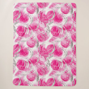 Abstrakte Kreisel in rosa Silberglanz Sherpadecke