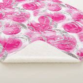 Abstrakte Kreisel in rosa Silberglanz Sherpadecke (3/4)