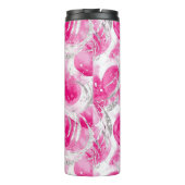 Abstrakte Kreisel in rosa Silberglanz Thermosbecher (Rückseite)