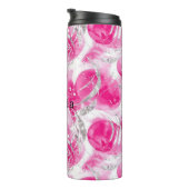 Abstrakte Kreisel in rosa Silberglanz Thermosbecher (Nach rechts gedreht)