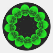 Abstrakte kreisgrüne Alien Runder Aufkleber (Vorderseite)