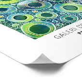 Abstrakte Kreisläufe Muster Aquamarin Gold individ Poster (Ecke)