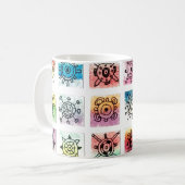 Abstrakte Kreismuster-Designs Illustration Kaffeetasse (Vorderseite Links)