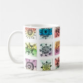 Abstrakte Kreismuster-Designs Illustration Kaffeetasse (Links)
