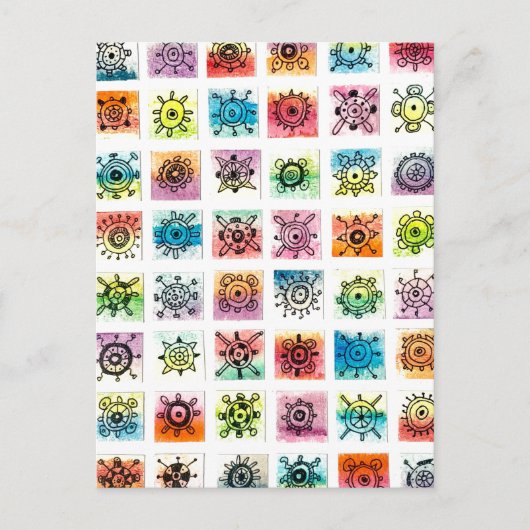 Abstrakte Kreismuster-Designs Illustration Postkarte (Vorderseite)