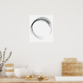 abstrakte Kreisrunde gezeichnet Schwarz-weißer Sch Poster (Küche)