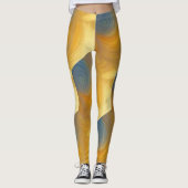 abstrakte Kreuzbarren Zick-Zack-Linien Kunst Leggings (Vorderseite)