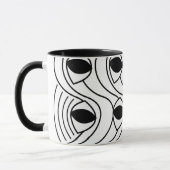 Abstrakte Krümmung Schwarz/Weiß Tasse (Links)