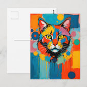 Abstrakte kubanische Cat Art Postkarte (Vorne/Hinten)