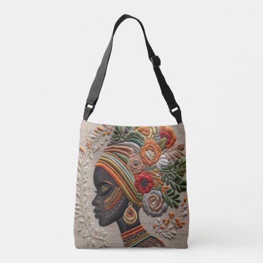 Abstrakte kubistische Crossbody-Tasche Tragetaschen Mit Langen Trägern (Rückseite)