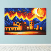 Abstrakte kubistische Wüste Canvas Print Leinwanddruck (Insitu (Holzboden))