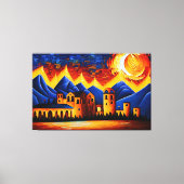 Abstrakte kubistische Wüste Canvas Print Leinwanddruck (Vorderseite)