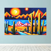 Abstrakte kubistische Wüste Canvas Print Leinwanddruck (Insitu (Holzboden))