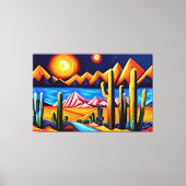 Abstrakte kubistische Wüste Canvas Print Leinwanddruck (Vorderseite)