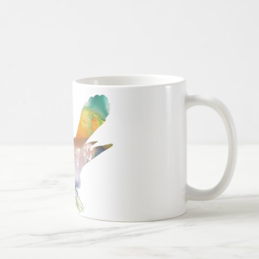 Abstrakte Kuckuck-Silhouette Kaffeetasse (Rechts)