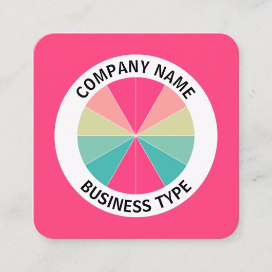 Abstrakte Kuh 01 - Rot #FF407F Quadratische Visitenkarte (Vorderseite)