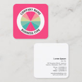 Abstrakte Kuh 01 - Rot #FF407F Quadratische Visitenkarte (Vorne/Hinten)