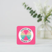 Abstrakte Kuh 01 - Rot #FF407F Quadratische Visitenkarte (Stehend Vorderseite)