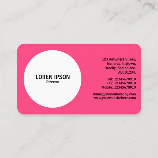 Abstrakte Kuh 01 - Rot #FF407F Visitenkarte (Rückseite)