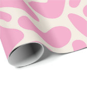 Abstrakte Kuh-Druckmuster in Hot Pink Geschenkpapier (Rolleneckpunkt)