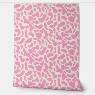 Abstrakte Kuh-Druckmuster in Hot Pink Tapete