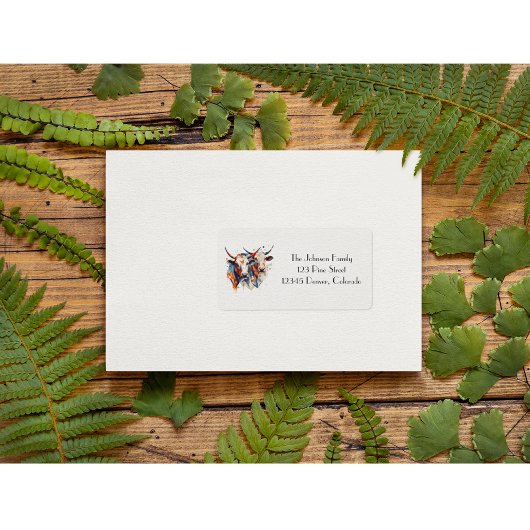 Abstrakte Kühe, anpassbar Adressaufkleber