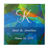 Abstrakte kundengerechtes Monogramm der Polygon-39 Fliese (Vorderseite)