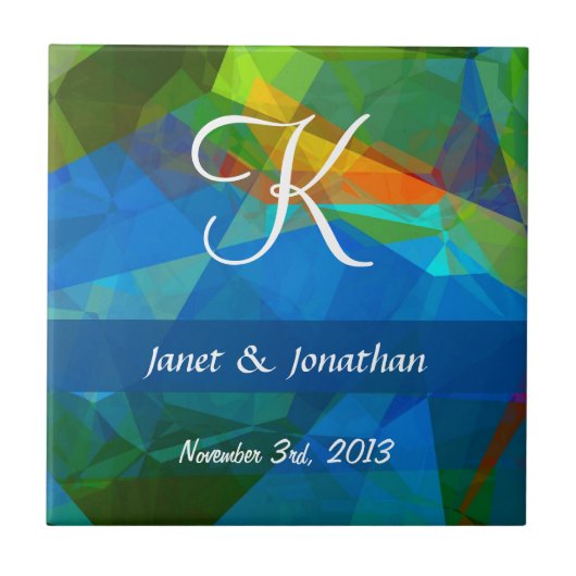 Abstrakte kundengerechtes Monogramm der Polygon-39 Fliese (Vorderseite)