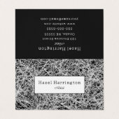 Abstrakte Kundenkarte Schwarz-weiß Visitenkarten (Außenseite Aufgefaltet)