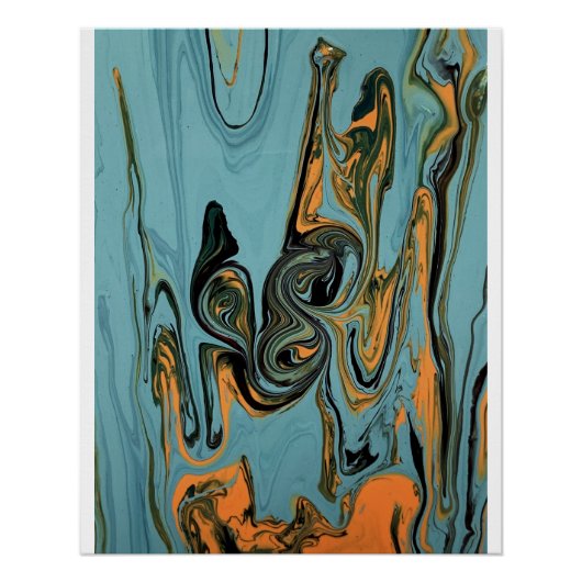 Abstrakte Kunst, abstrakter Pinselstrich Poster (Vorderseite)
