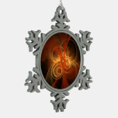 Abstrakte Kunst am Morgen Schneeflocken Zinn-Ornament (Links)