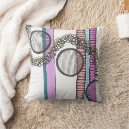 Abstrakte Kunst Aquarell und Stift. Mit dem Fluss  Kissen