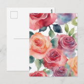 Abstrakte Kunst - Aquarellrosen Postkarte (Vorne/Hinten)
