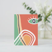 Abstrakte Kunst Auge bunt moderne Kunst Postkarte (Stehend Vorderseite)