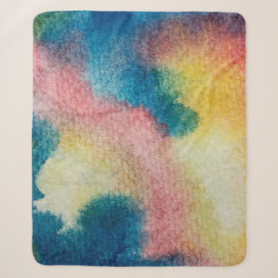 Abstrakte Kunst aus farbenfroher, leuchtender Tint Sherpadecke